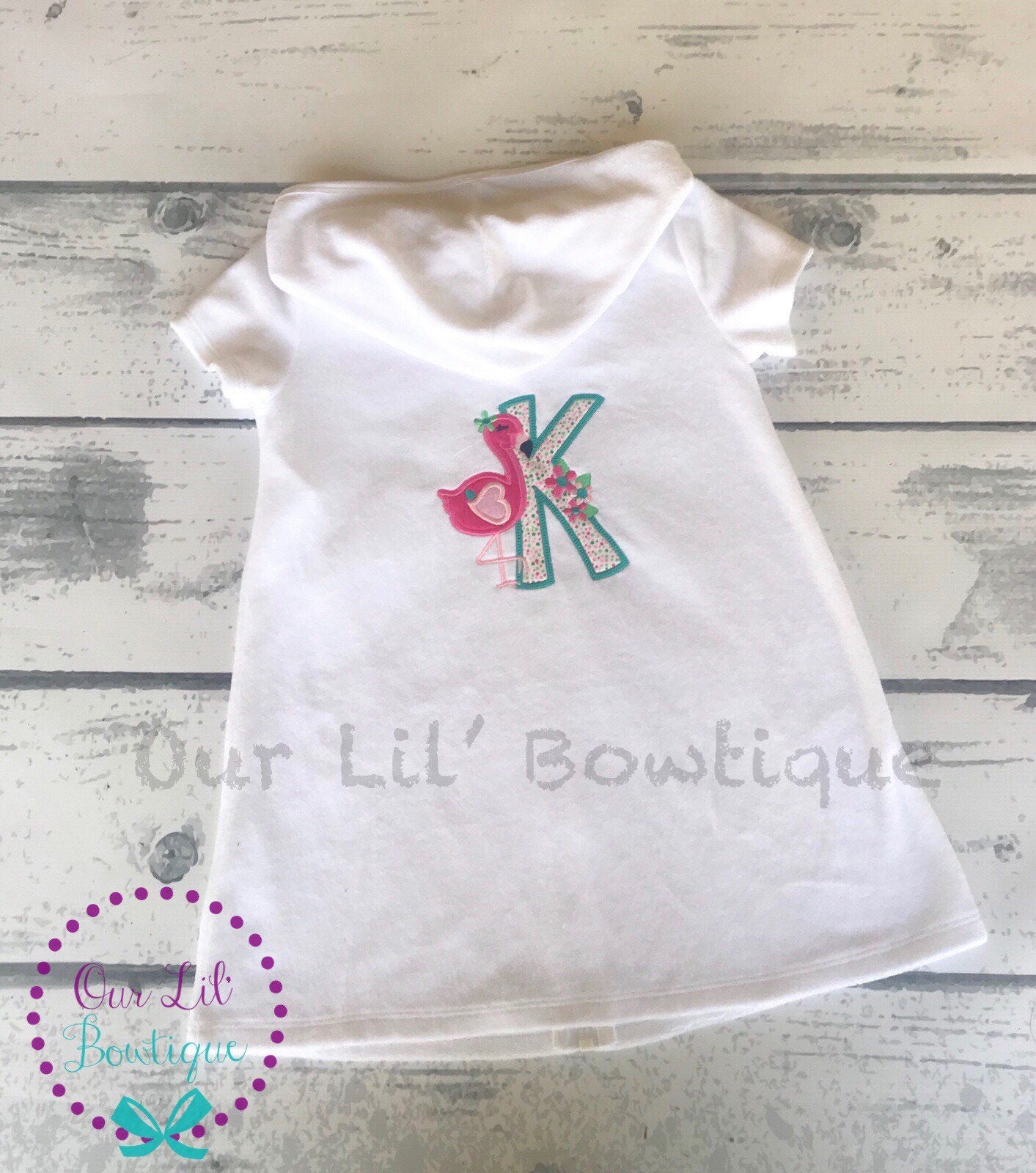 Personalized Flamingo Terry Cloth Cover Up: Toddler Swim, Dance