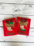 Personalized Reindeer Applique Christmas Shirt