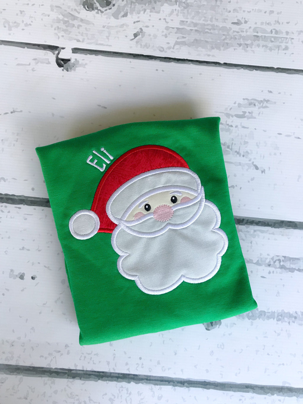 Personalized Santa Applique Christmas Shirt