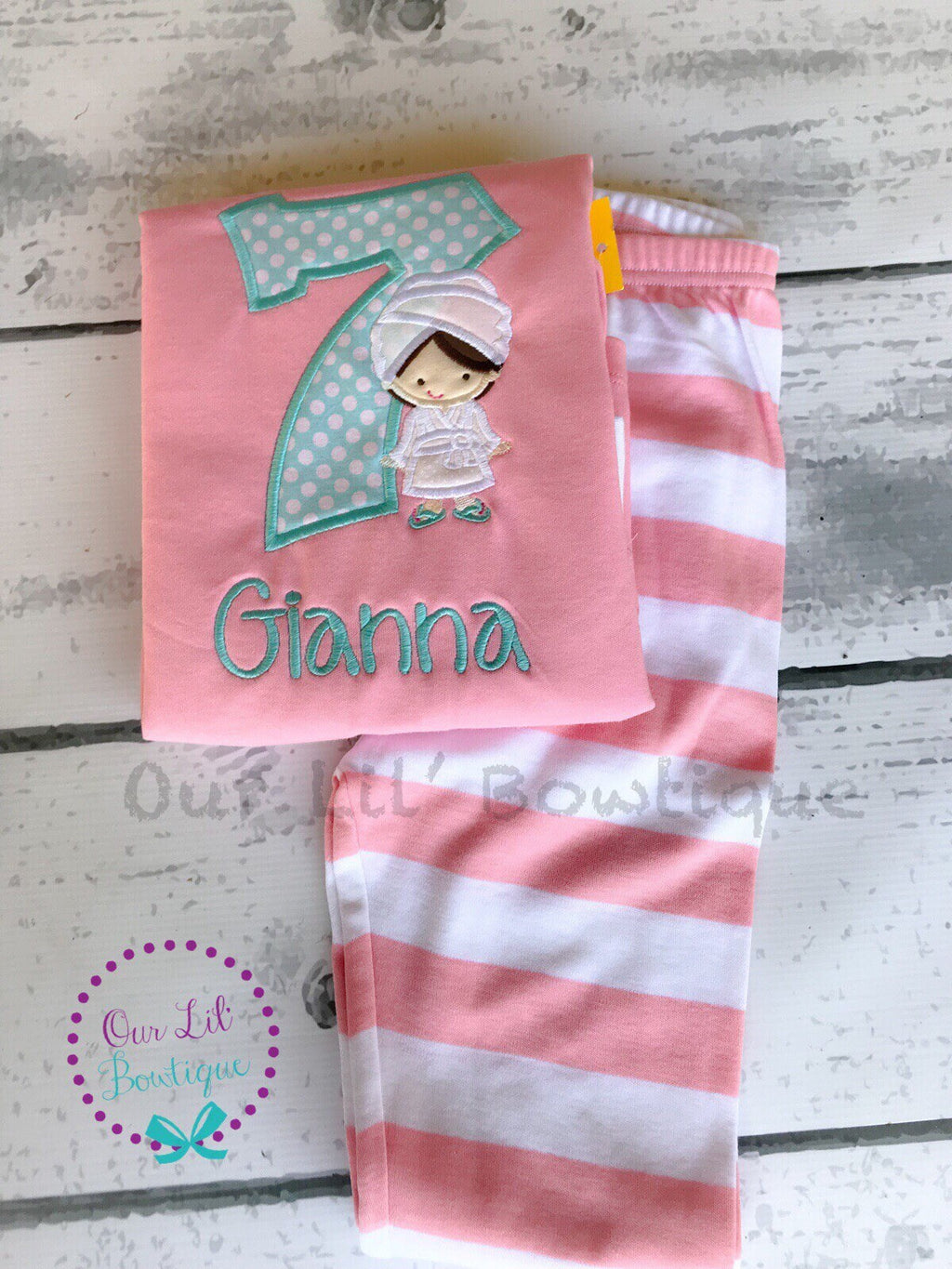 Personalized Spa Day Birthday Applique Shirt
