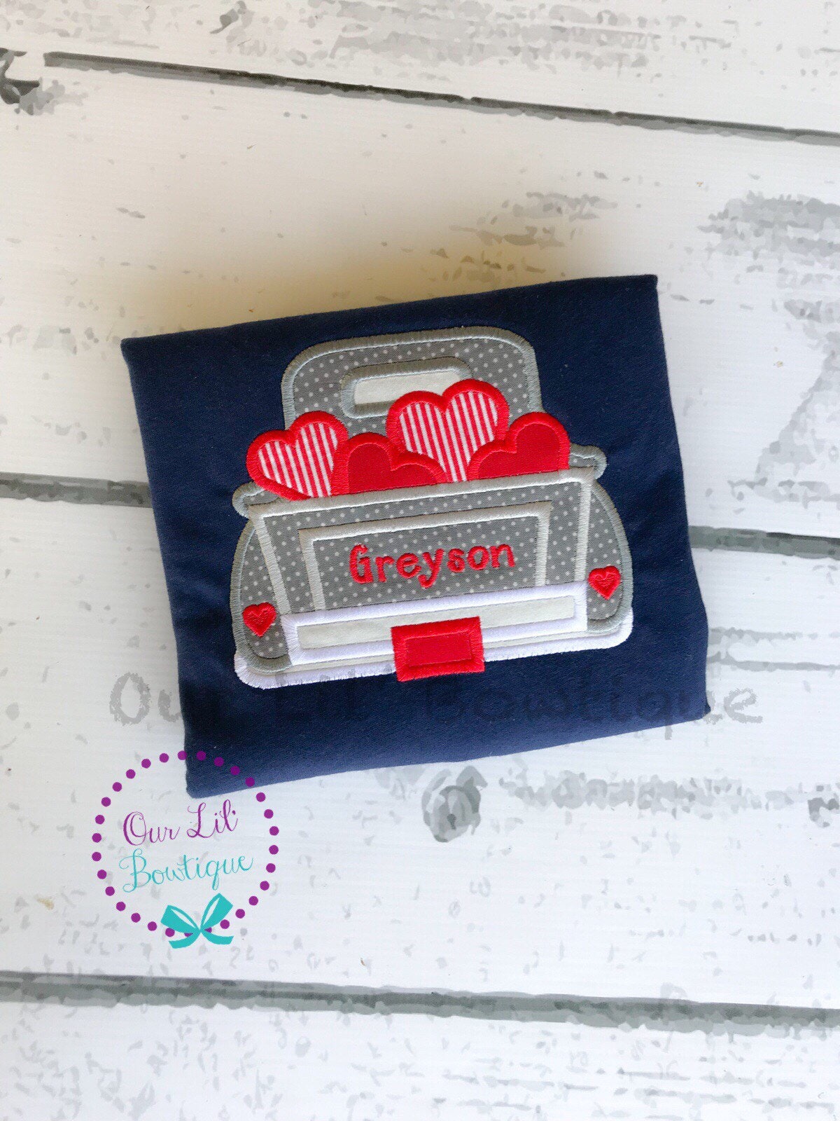 Personalized Valentine's Truck Appliqué Shirt - Baby & Toddler