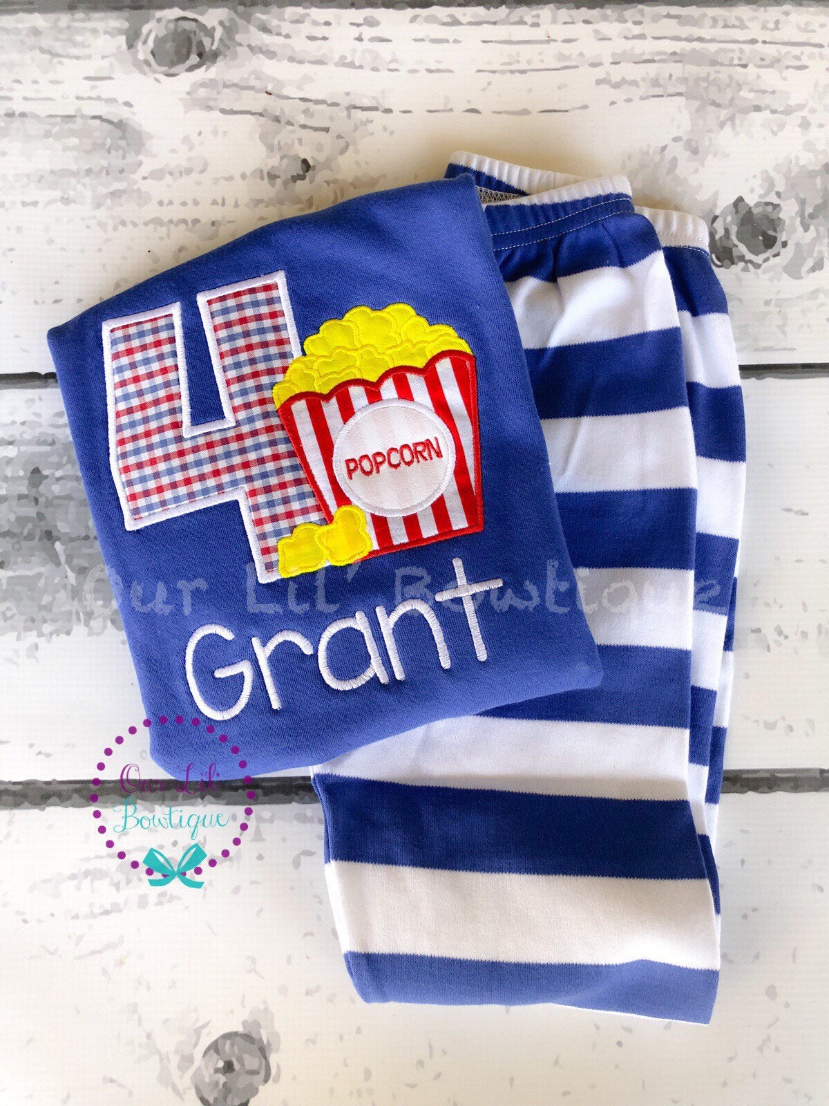 Personalized Popcorn Birthday Shirt: Movie Party Outfit