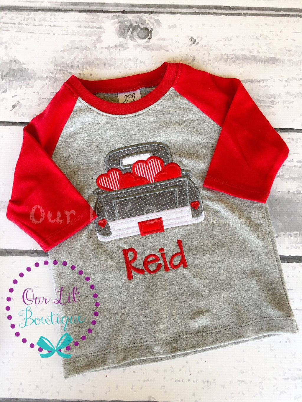 Personalized Valentine's Truck Appliqué Shirt - Baby & Toddler