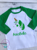Personalized St. Patrick's Day Unicorn Shirt: Shamrock Appliqué