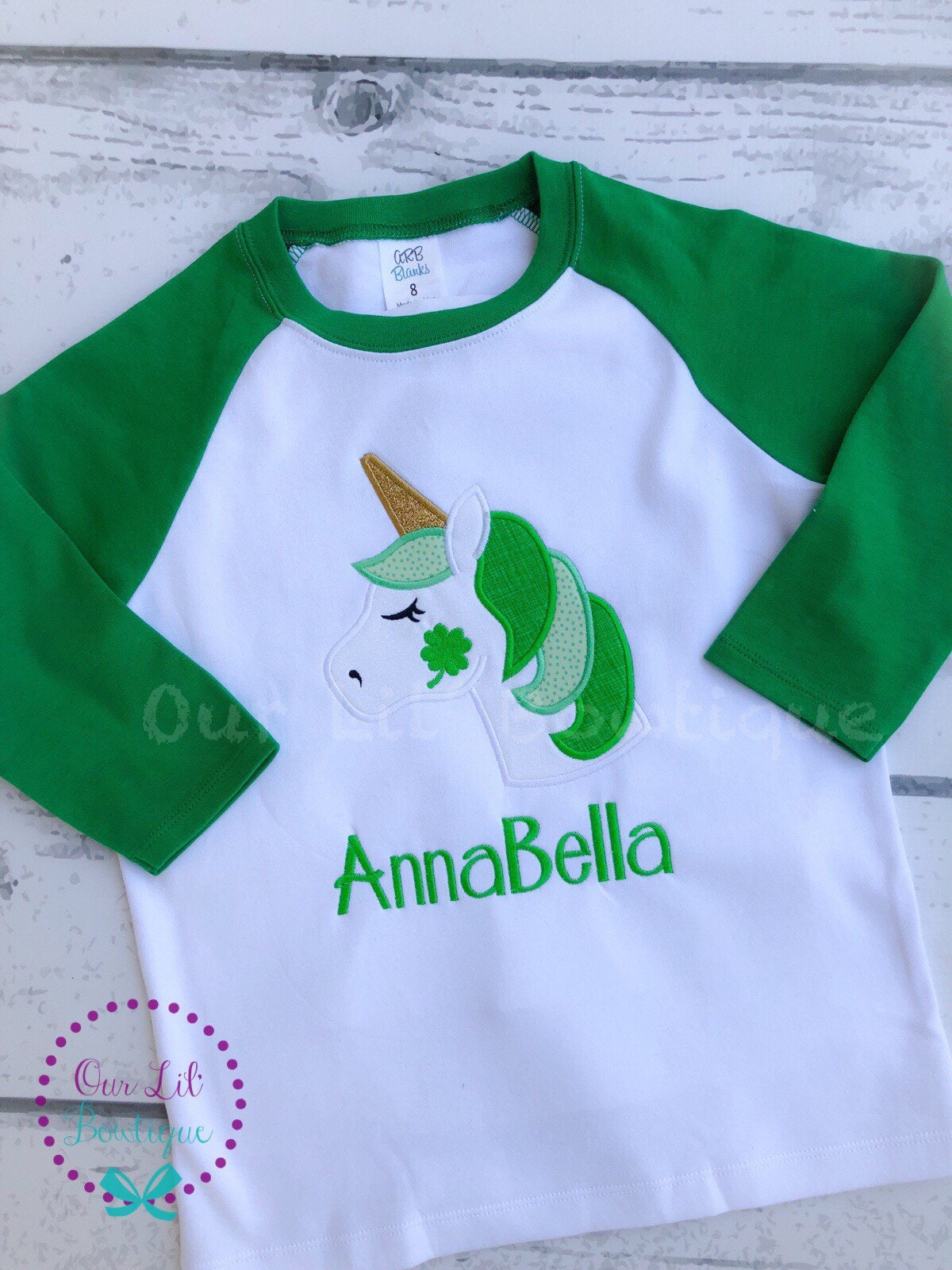 Personalized St. Patrick's Day Unicorn Shirt: Shamrock Appliqué