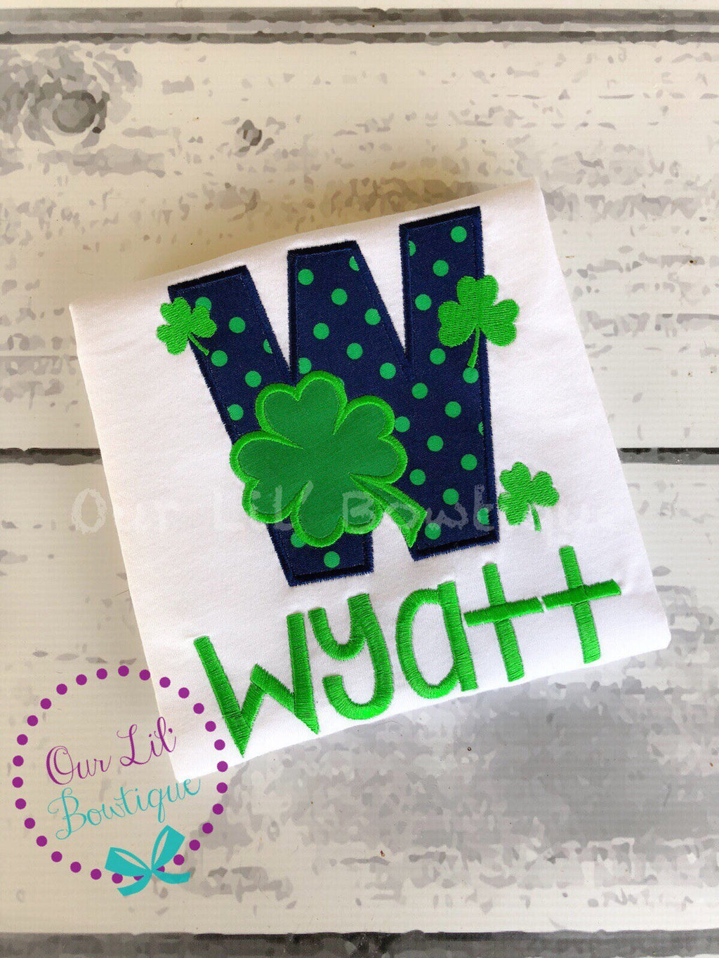 Personalized Shamrock Shirt: Embroidered St. Patrick's Day Bodysuit