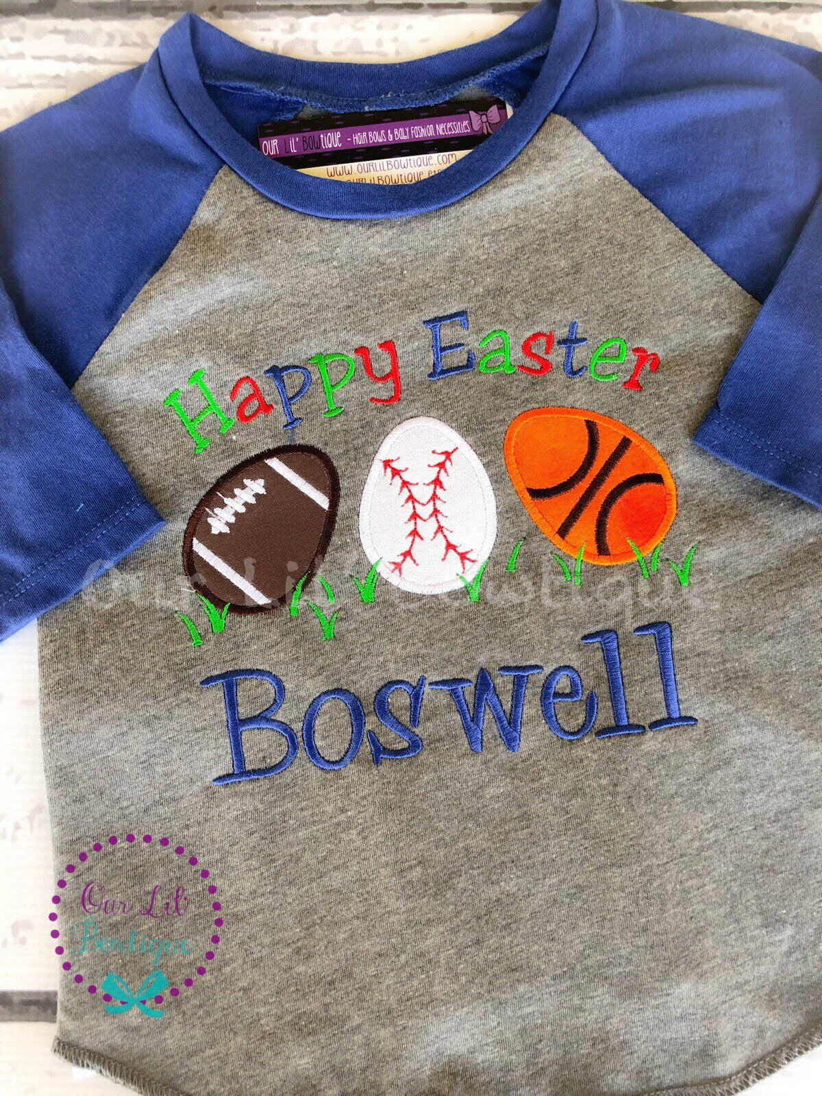 Personalized Easter Shirt: Sports Egg Appliqué, Boys Easter T-Shirt