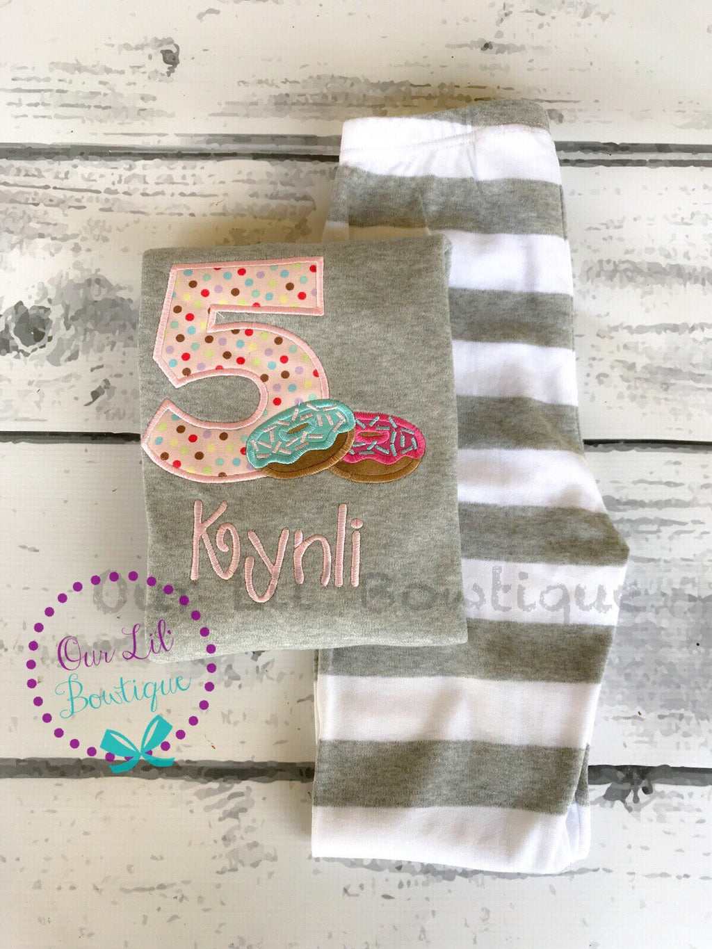 Donut Birthday Shirt: Personalized Appliqué Outfit