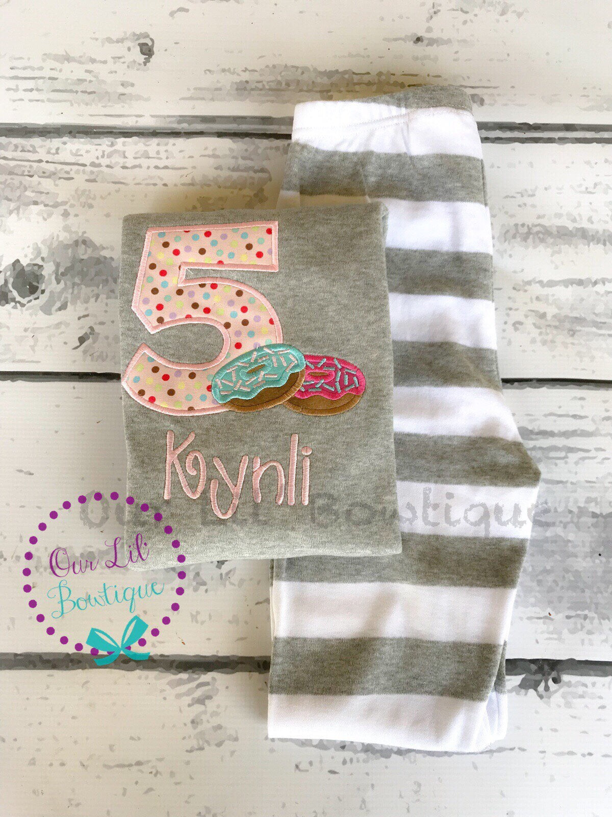 Donut Birthday Shirt: Personalized Appliqué Outfit