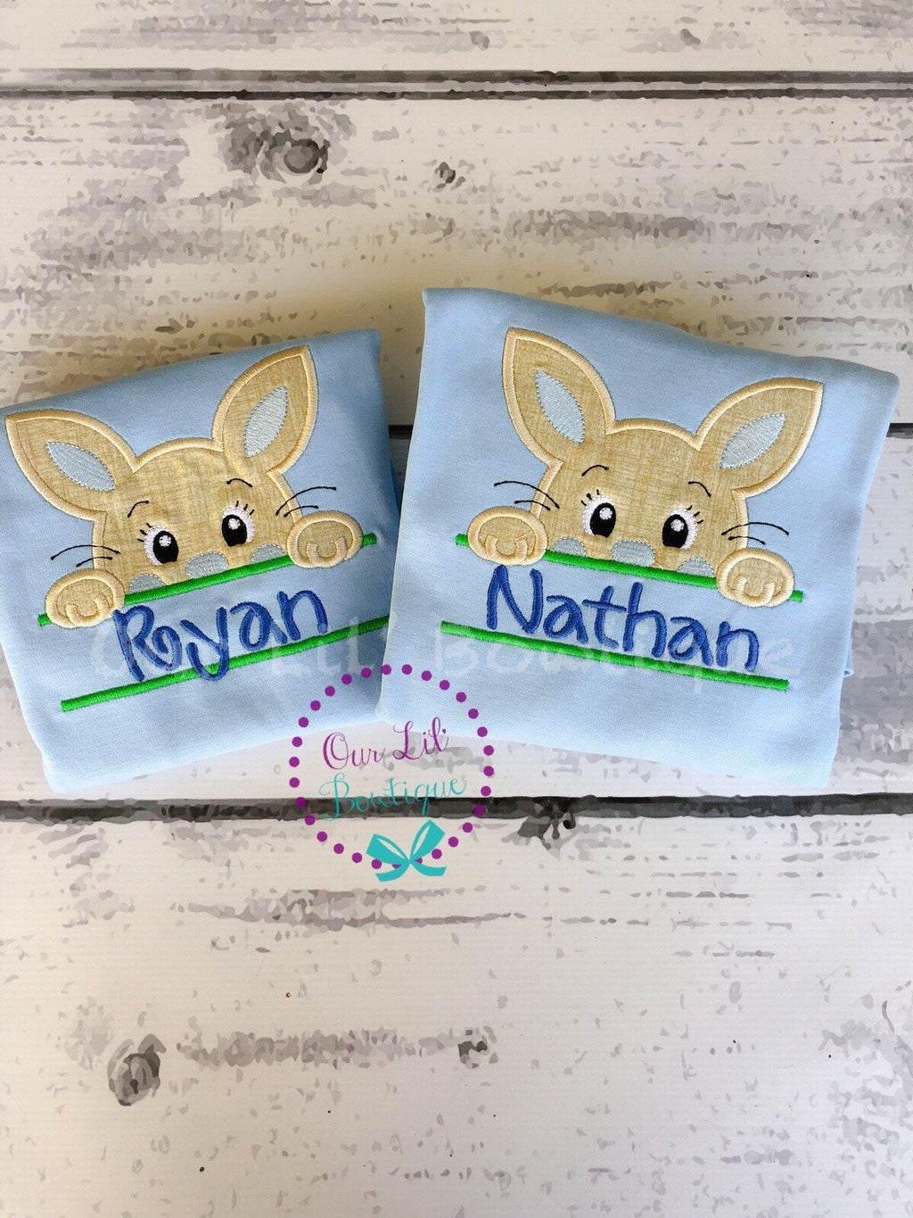 Easter Bunny Shirt - Personalized St. Easter Shirt - Split Bunny - Kids Easter Shirt -Sibling Shirts -Girls Easter Shirt - Boys Easter Shirt