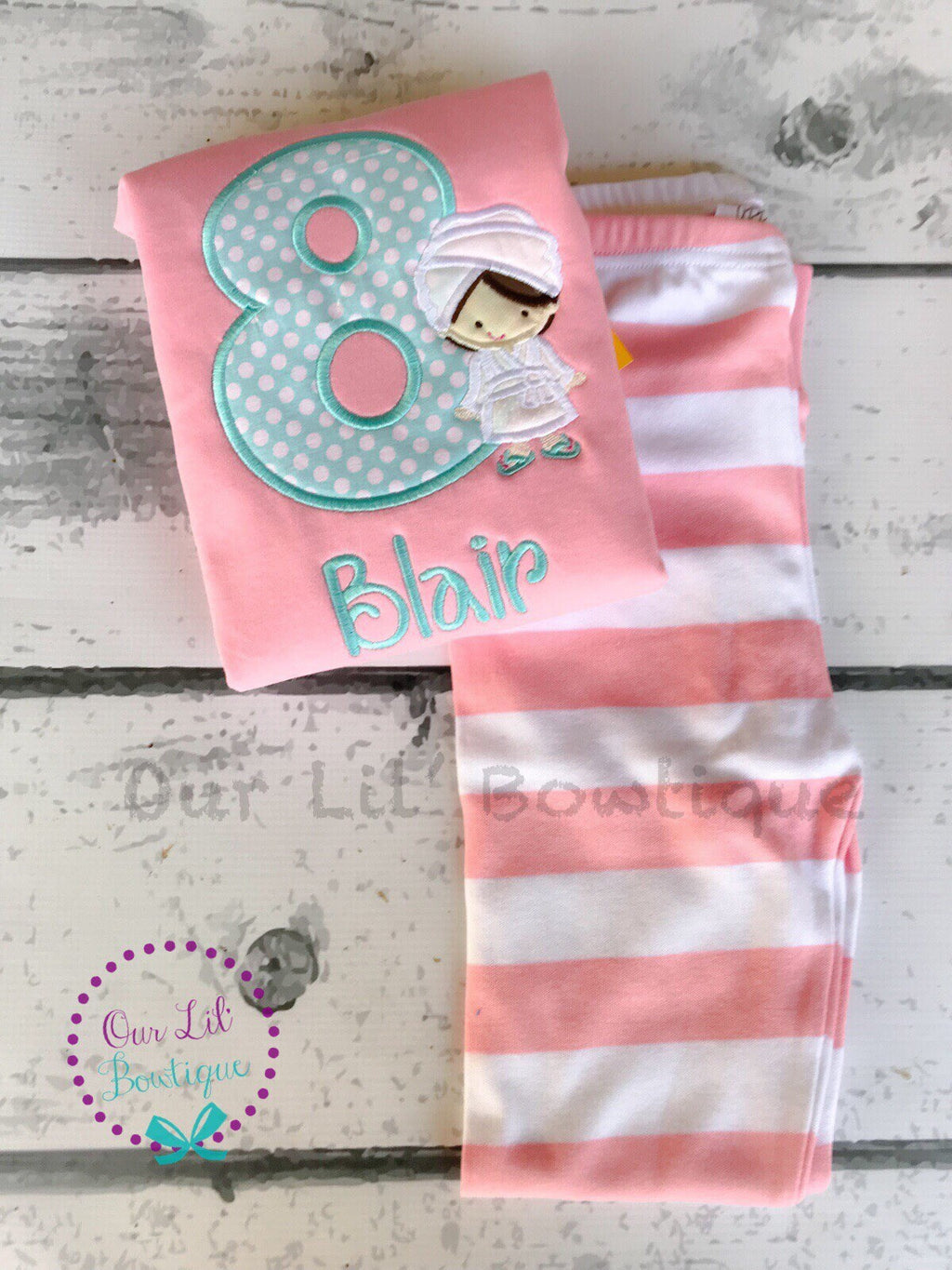 Personalized Spa Day Birthday Applique Shirt
