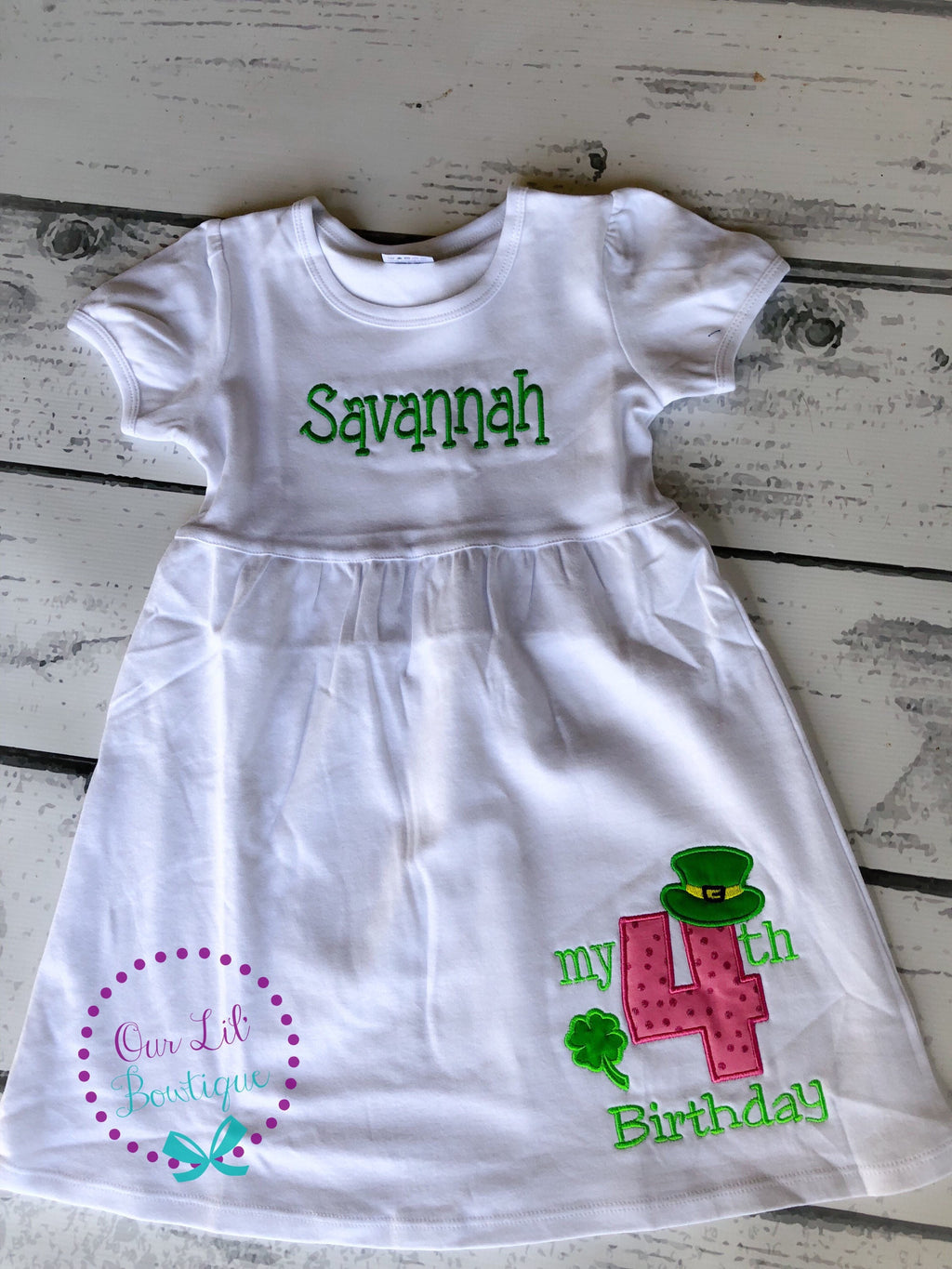 Shamrock 1st Birthday Shirt: St. Patrick's Day Applique Bodysuit