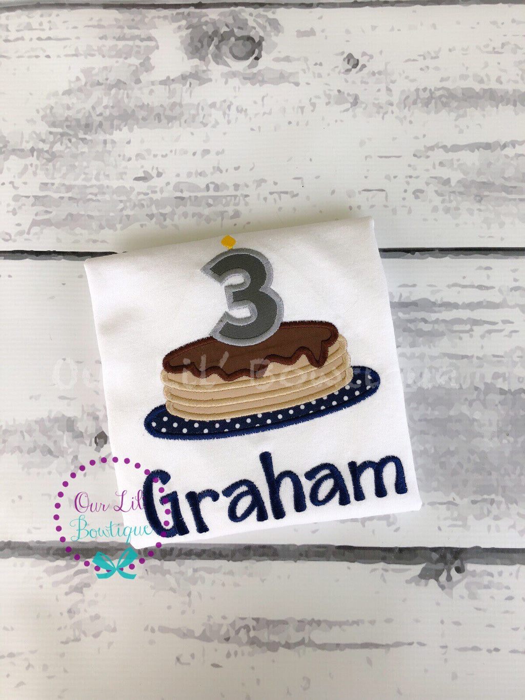 Lumberjack Pancake Birthday Shirt: Personalized Appliqué