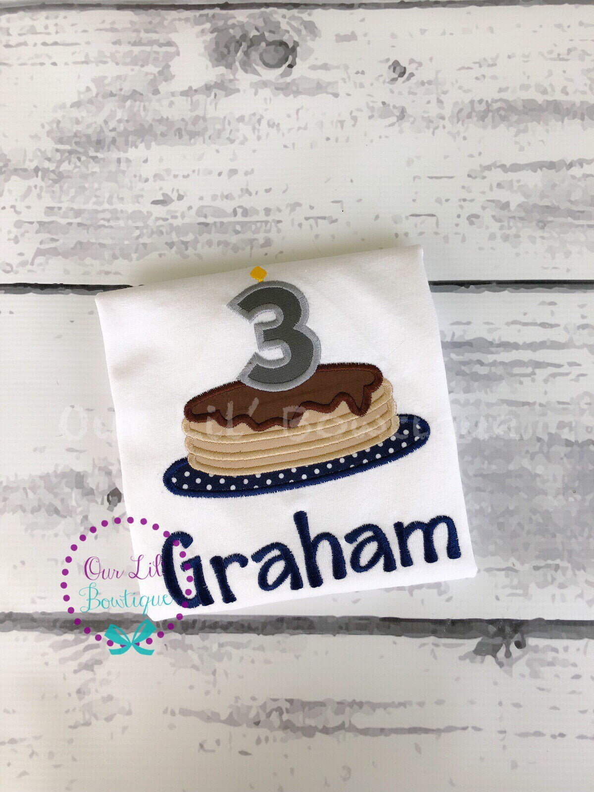Lumberjack Pancake Birthday Shirt: Personalized Appliqué