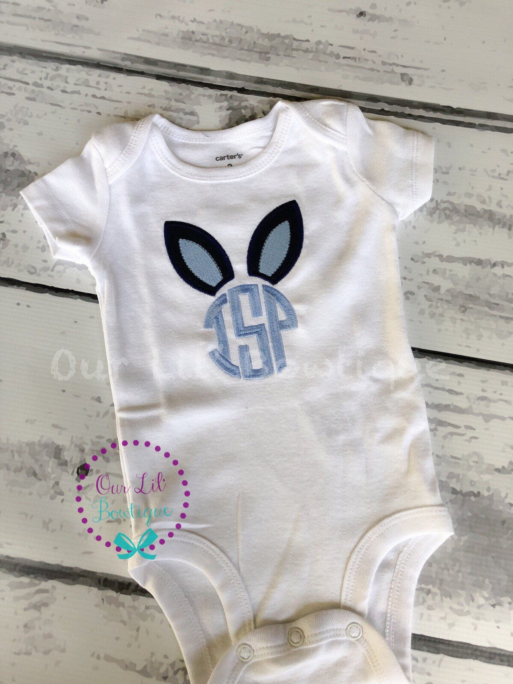 Boys Easter Polo: Bunny Ears Monogrammed Shirt