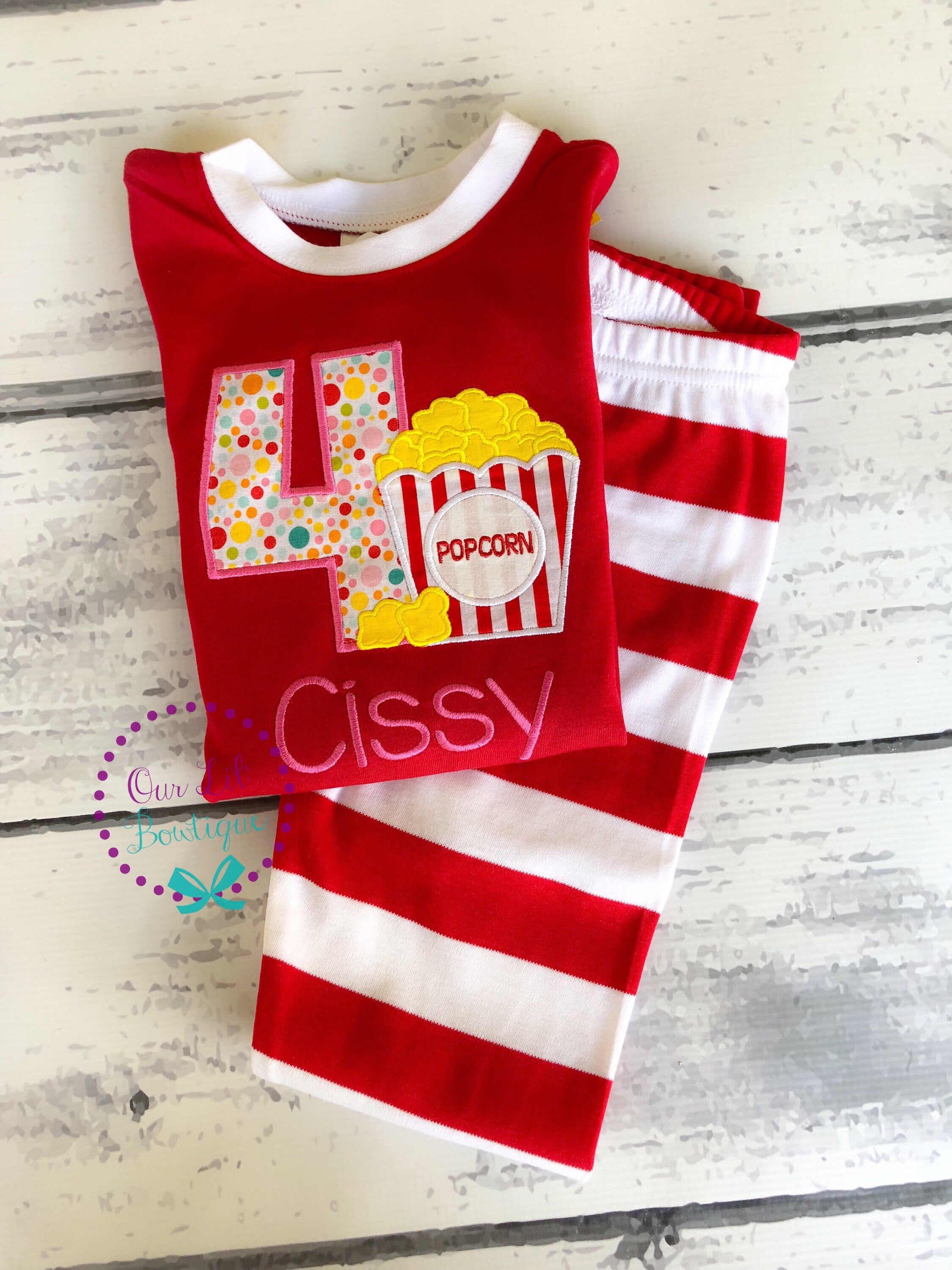 Personalized Popcorn Birthday Shirt: Movie Party Outfit