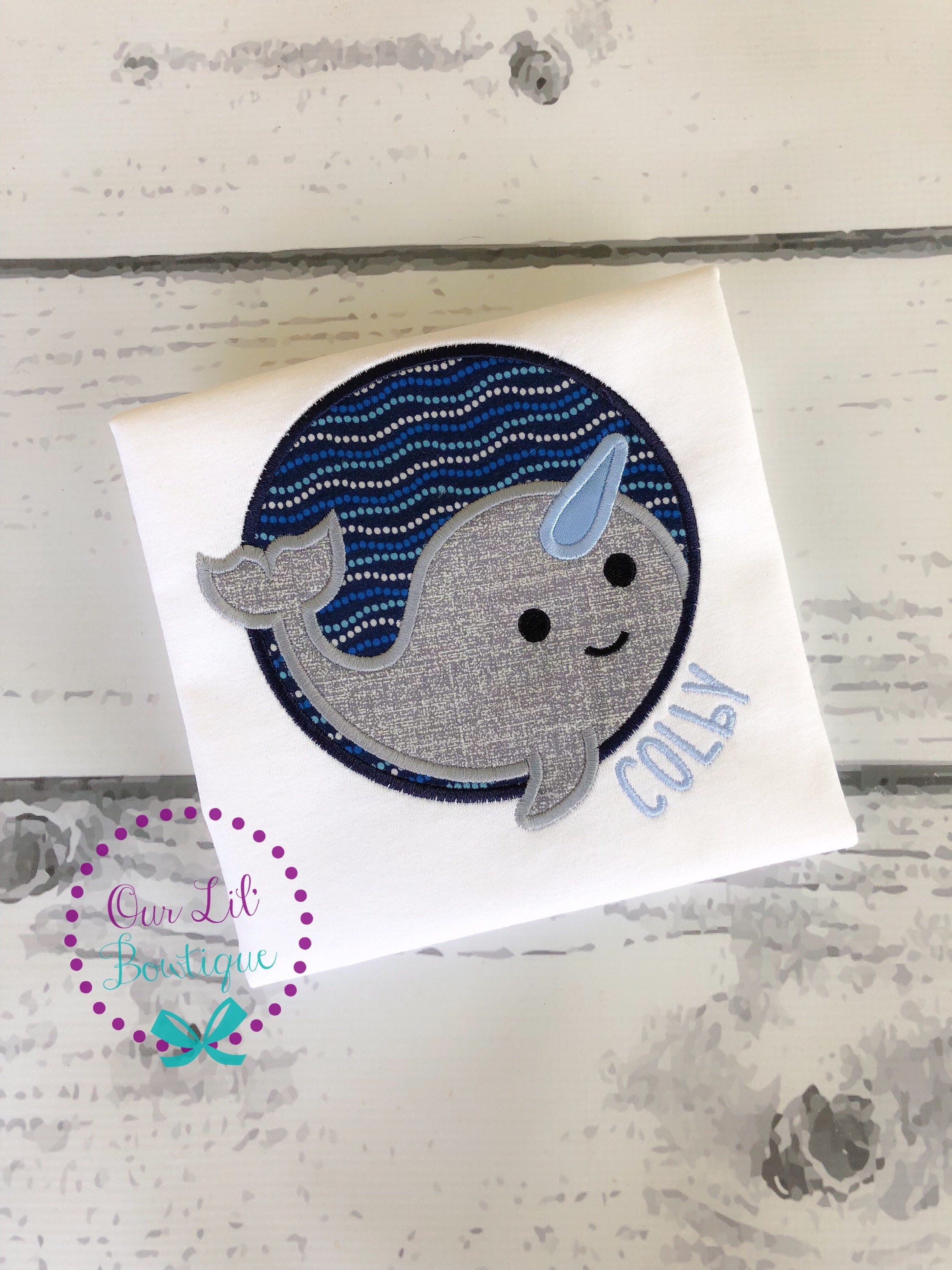 Personalized Narwhal Shirt - Girl Narwhal Shirt - Boy Narwhal Shirt - Cute Narwhal Applique - Narwhal Applique - Summer Shirt - Birthday