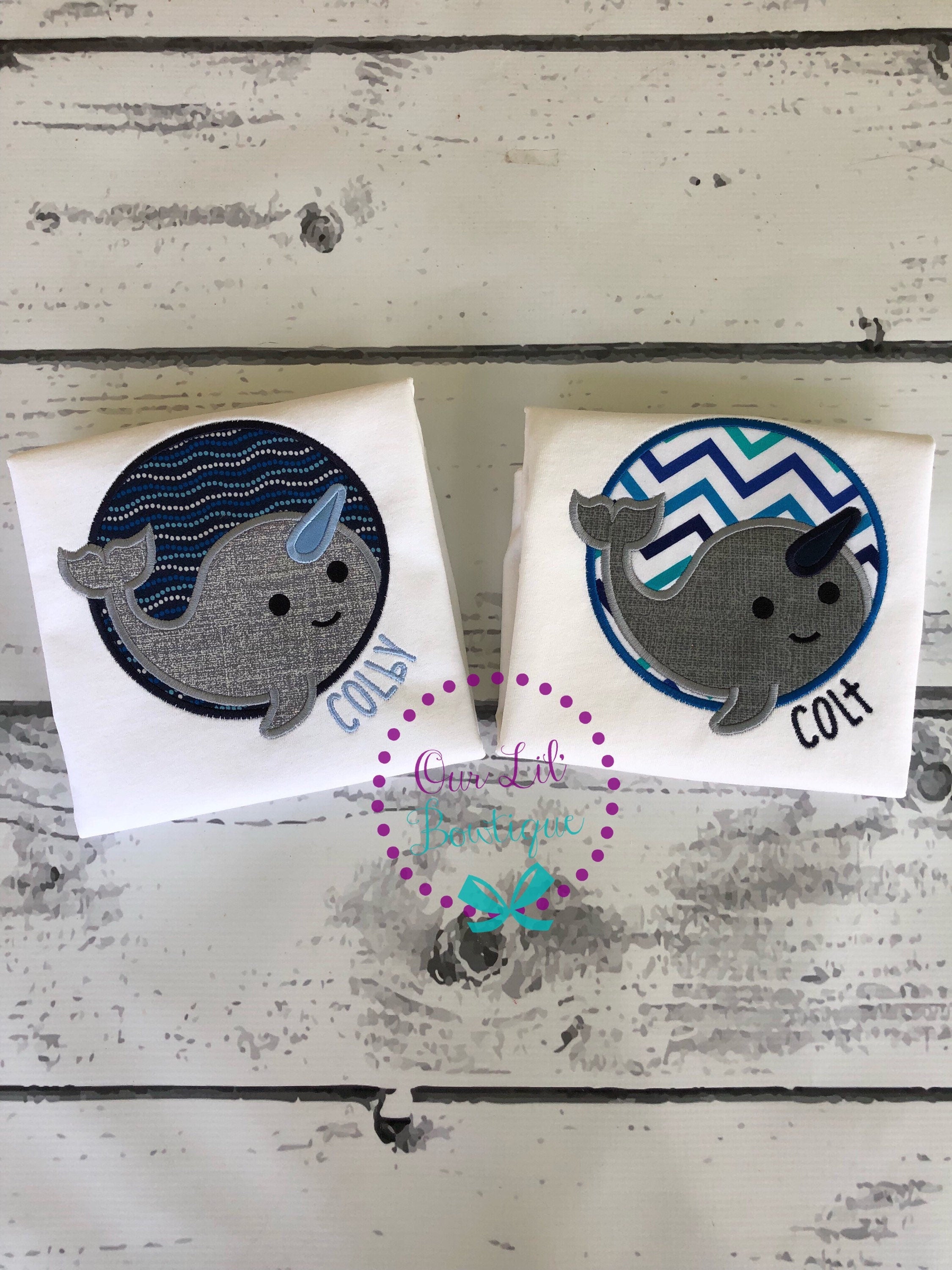 Personalized Narwhal Shirt - Girl Narwhal Shirt - Boy Narwhal Shirt - Cute Narwhal Applique - Narwhal Applique - Summer Shirt - Birthday