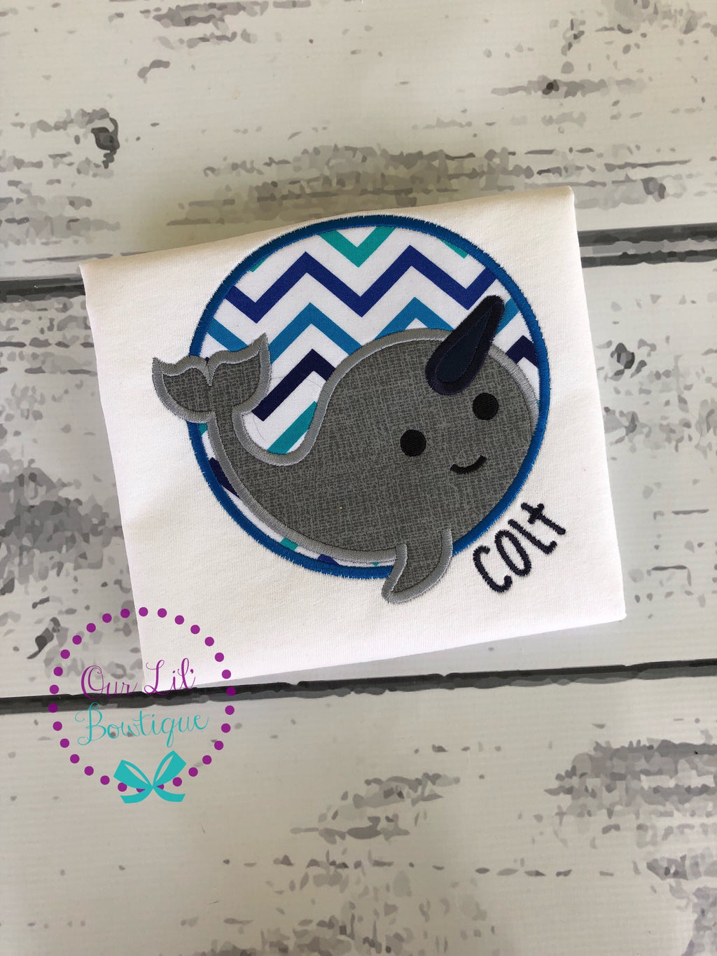 Personalized Narwhal Shirt - Girl Narwhal Shirt - Boy Narwhal Shirt - Cute Narwhal Applique - Narwhal Applique - Summer Shirt - Birthday