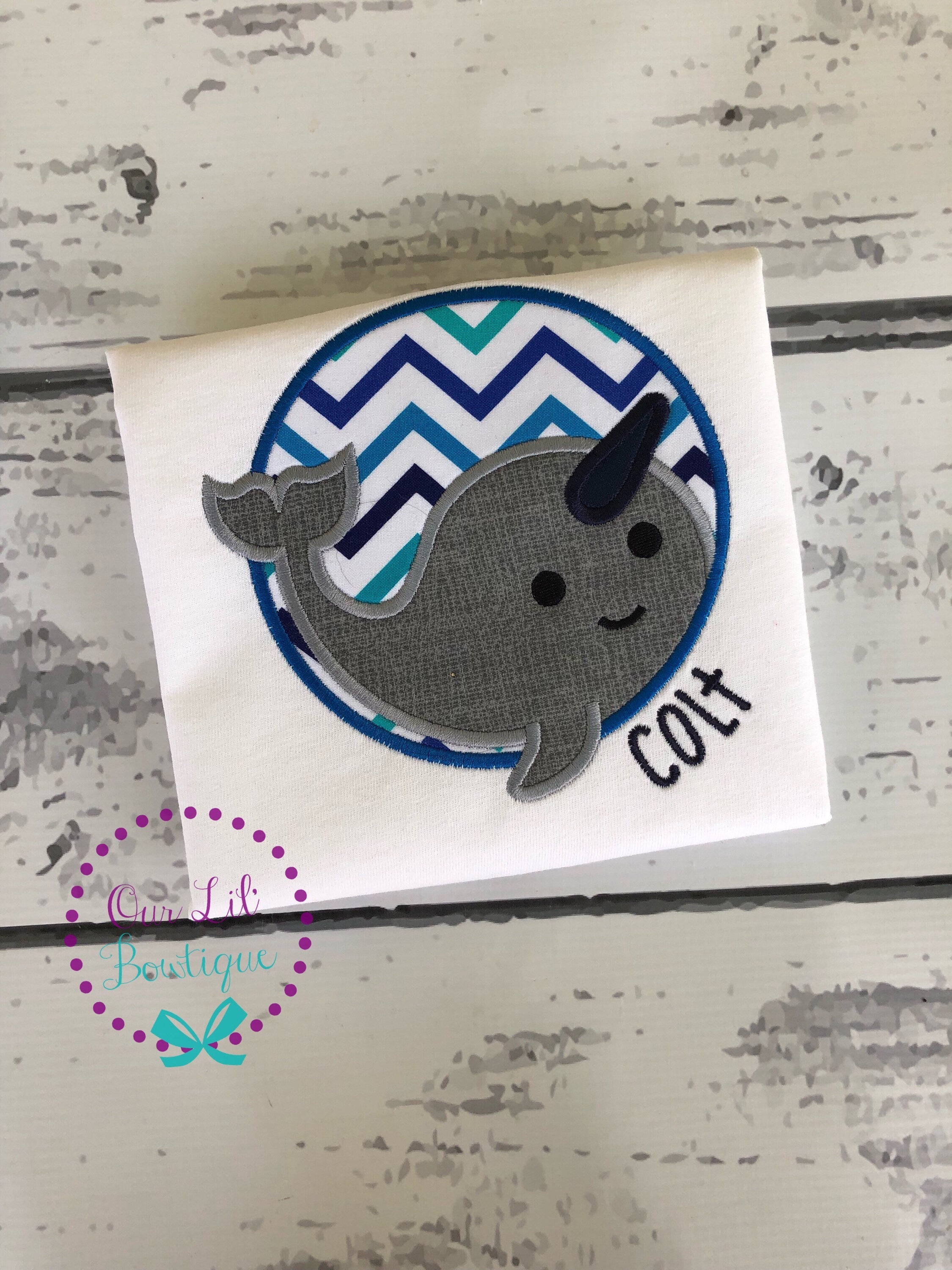 Personalized Narwhal Shirt - Girl Narwhal Shirt - Boy Narwhal Shirt - Cute Narwhal Applique - Narwhal Applique - Summer Shirt - Birthday