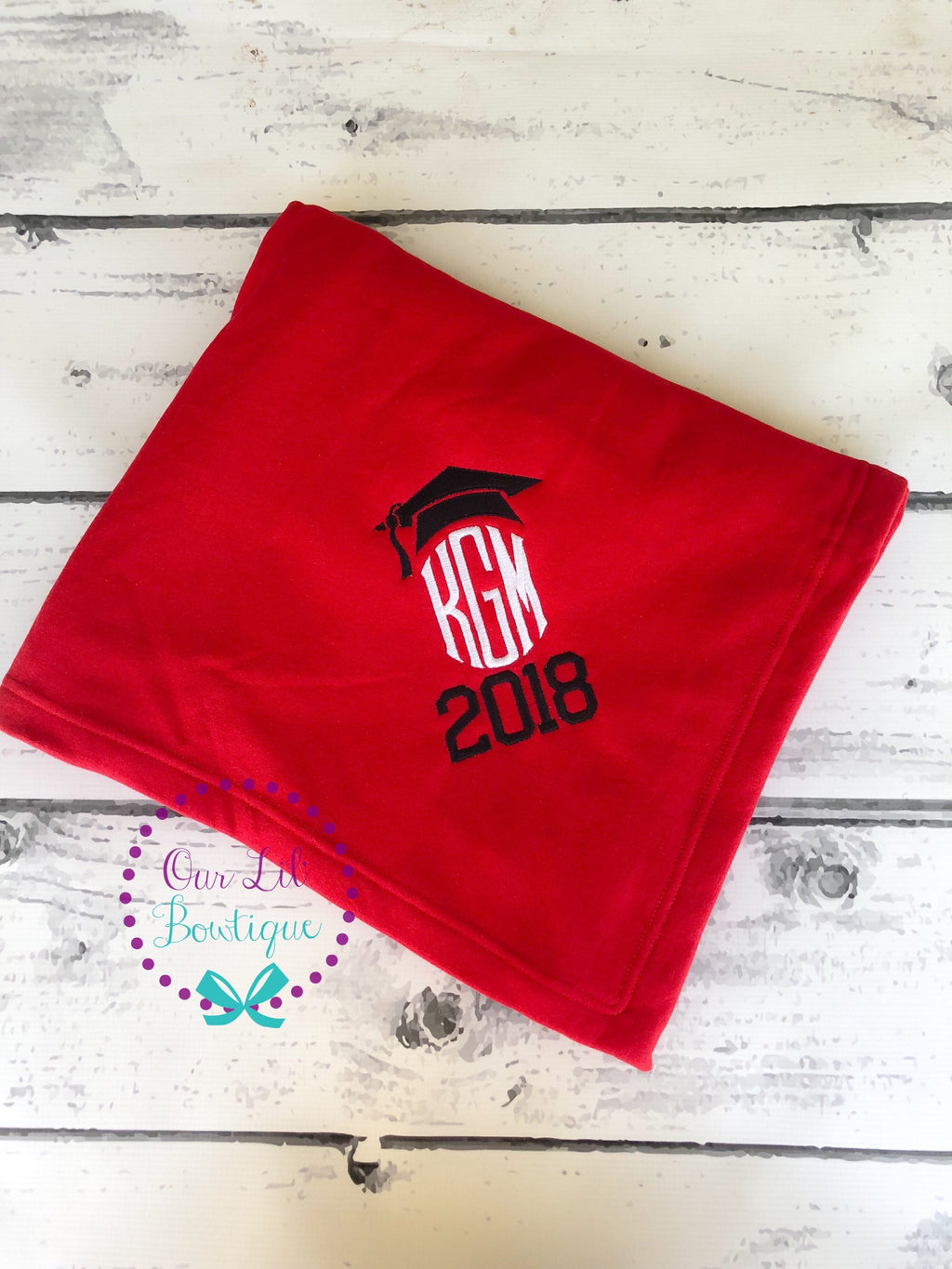 Monogrammed Graduation Blanket: Personalized Class of 2021 Gift
