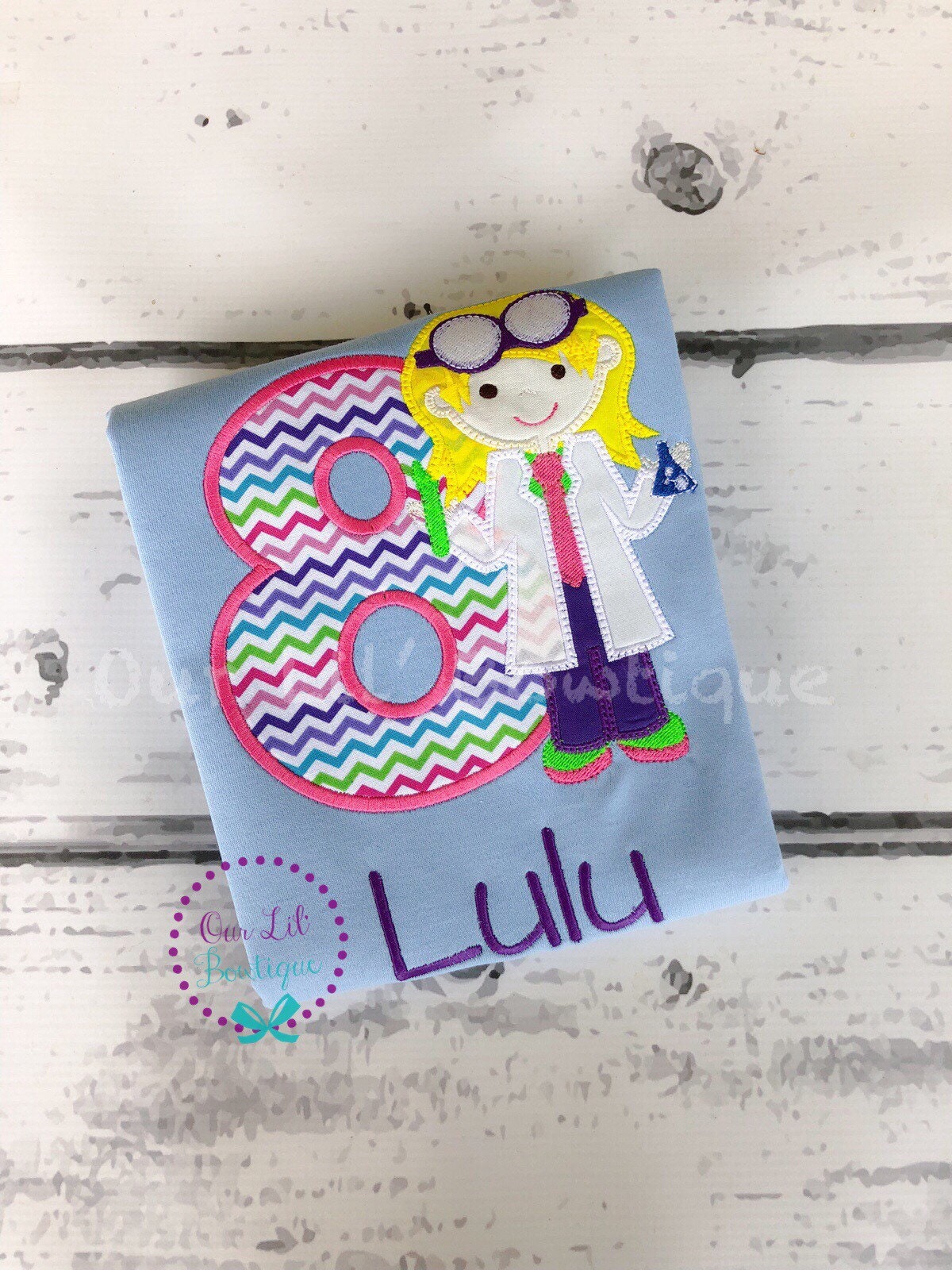 Personalized Scientist Birthday Shirt: Girl's Science Outfit