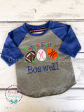 Personalized Easter Shirt: Sports Egg Appliqué, Boys Easter T-Shirt