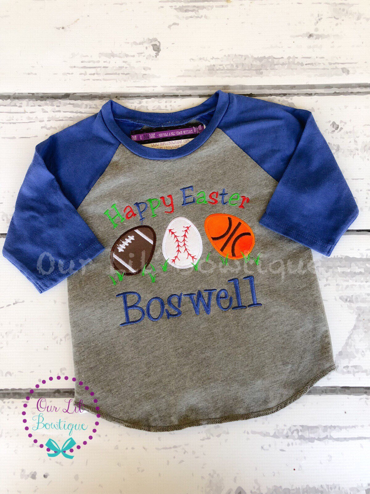 Personalized Easter Shirt: Sports Egg Appliqué, Boys Easter T-Shirt