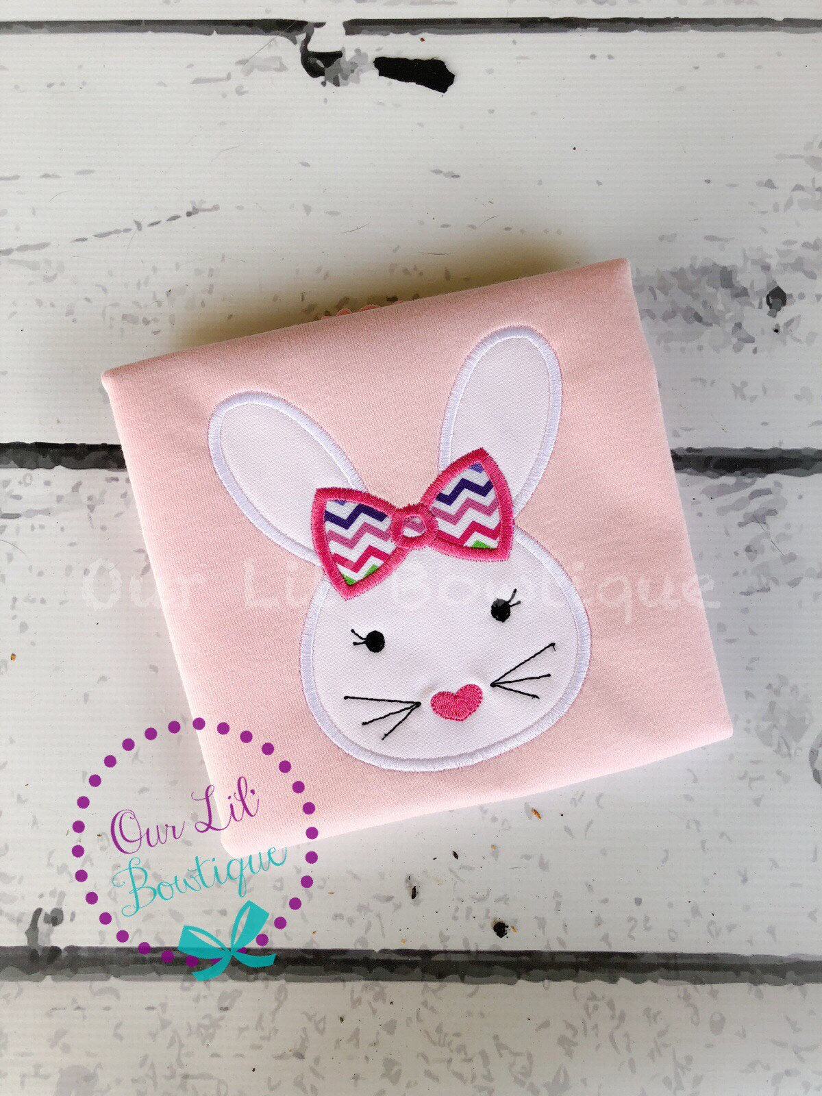 Personalized Easter Bunny Applique Shirt: Girls First Easter