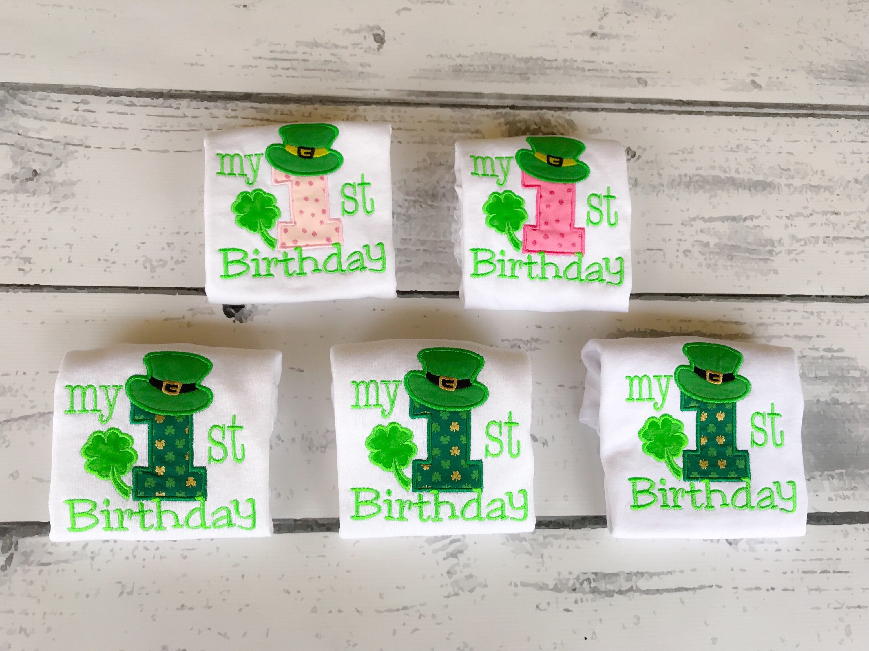 Shamrock 1st Birthday Shirt: Personalized St. Patrick's Day Bodysuit