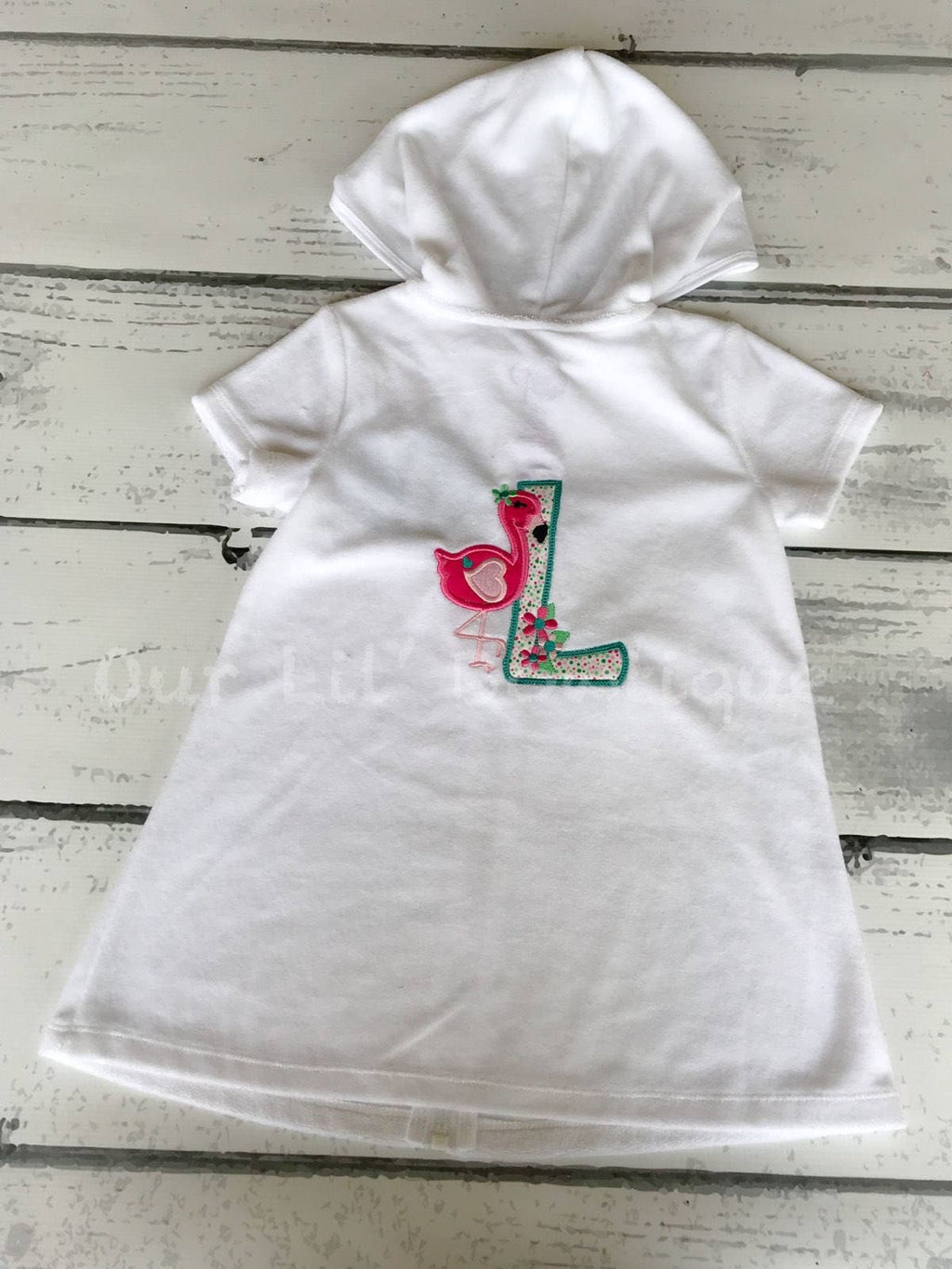 Personalized Flamingo Terry Cloth Cover Up: Toddler Swim, Dance