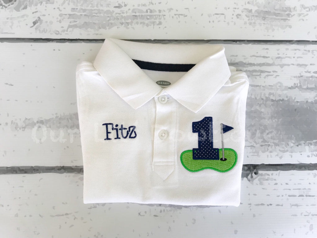 Golf Polo Birthday Shirt - Boys Birthday Shirt - Hole In One Birthday - Personalized Birthday Shirt - Golfing Birthday Shirt - Golf Shirt