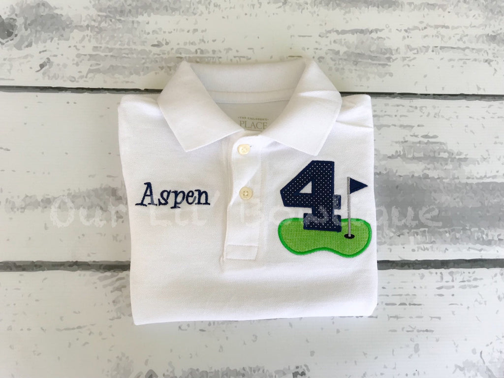 Golf Polo Birthday Shirt - Boys Birthday Shirt - Hole In One Birthday - Personalized Birthday Shirt - Golfing Birthday Shirt - Golf Shirt