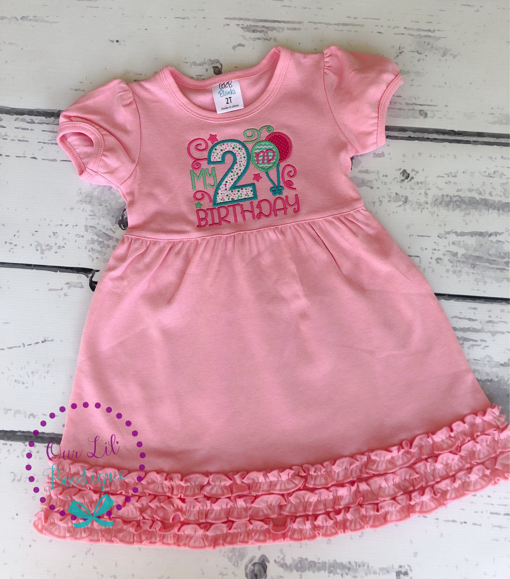 Girls Personalized Birthday Dress: Balloon Design, Custom Age