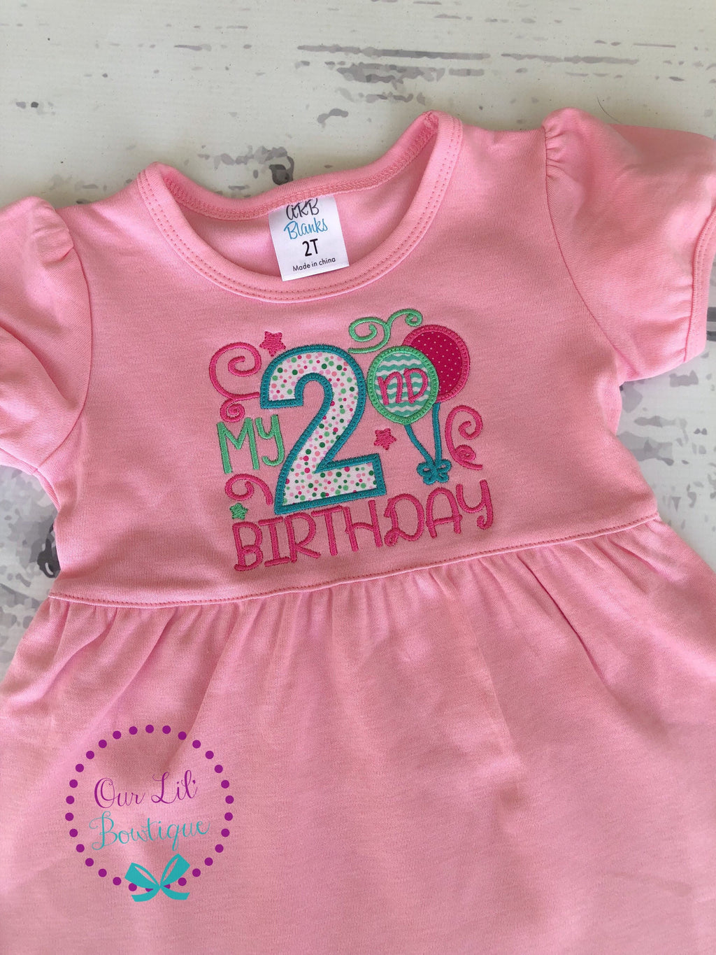Personalized Girls Birthday Shirt or Dress - Balloon Design - Birthday Dress - Girls Birthday