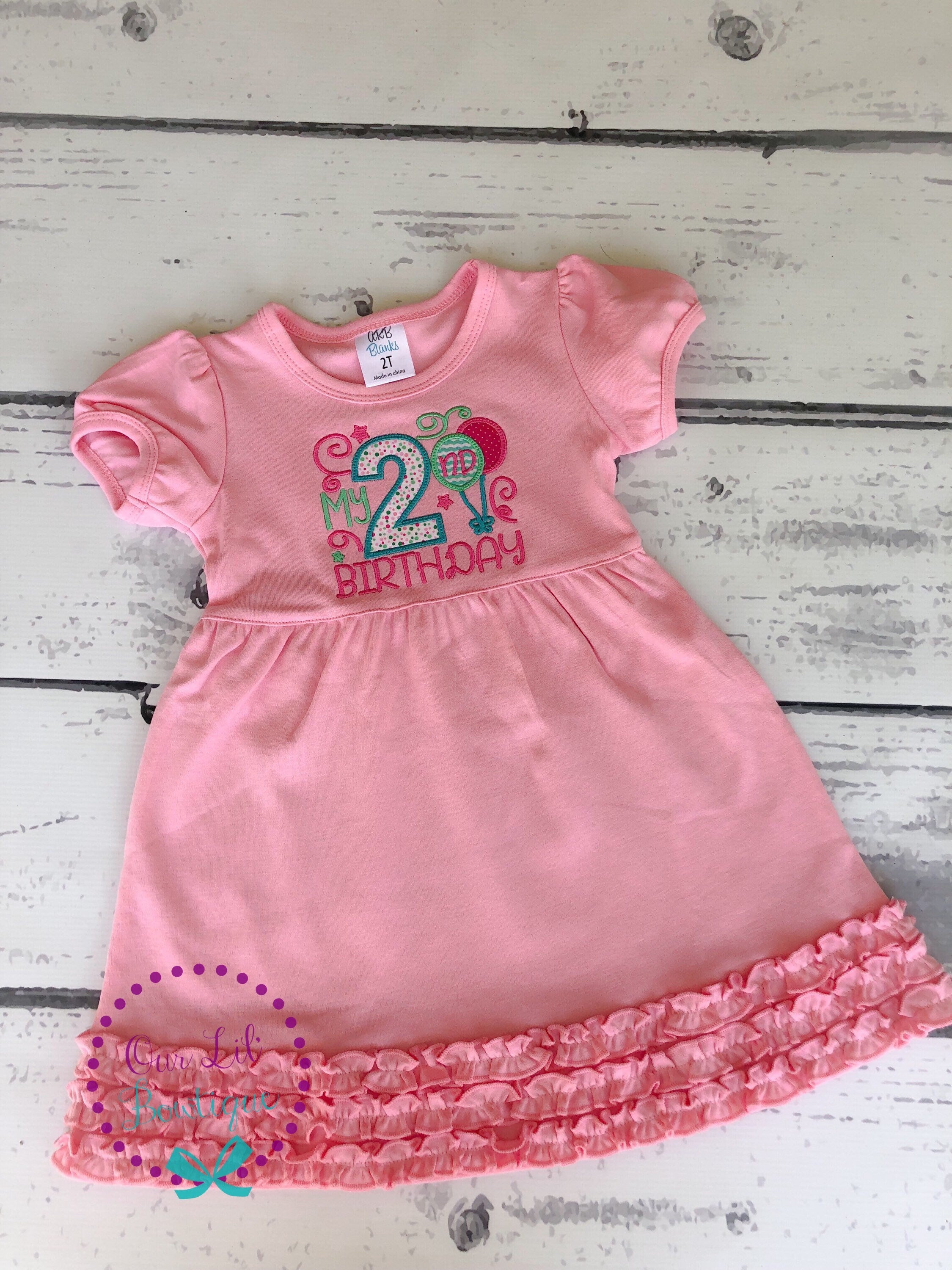 Personalized Girls Birthday Dress: Balloon Party Outfit