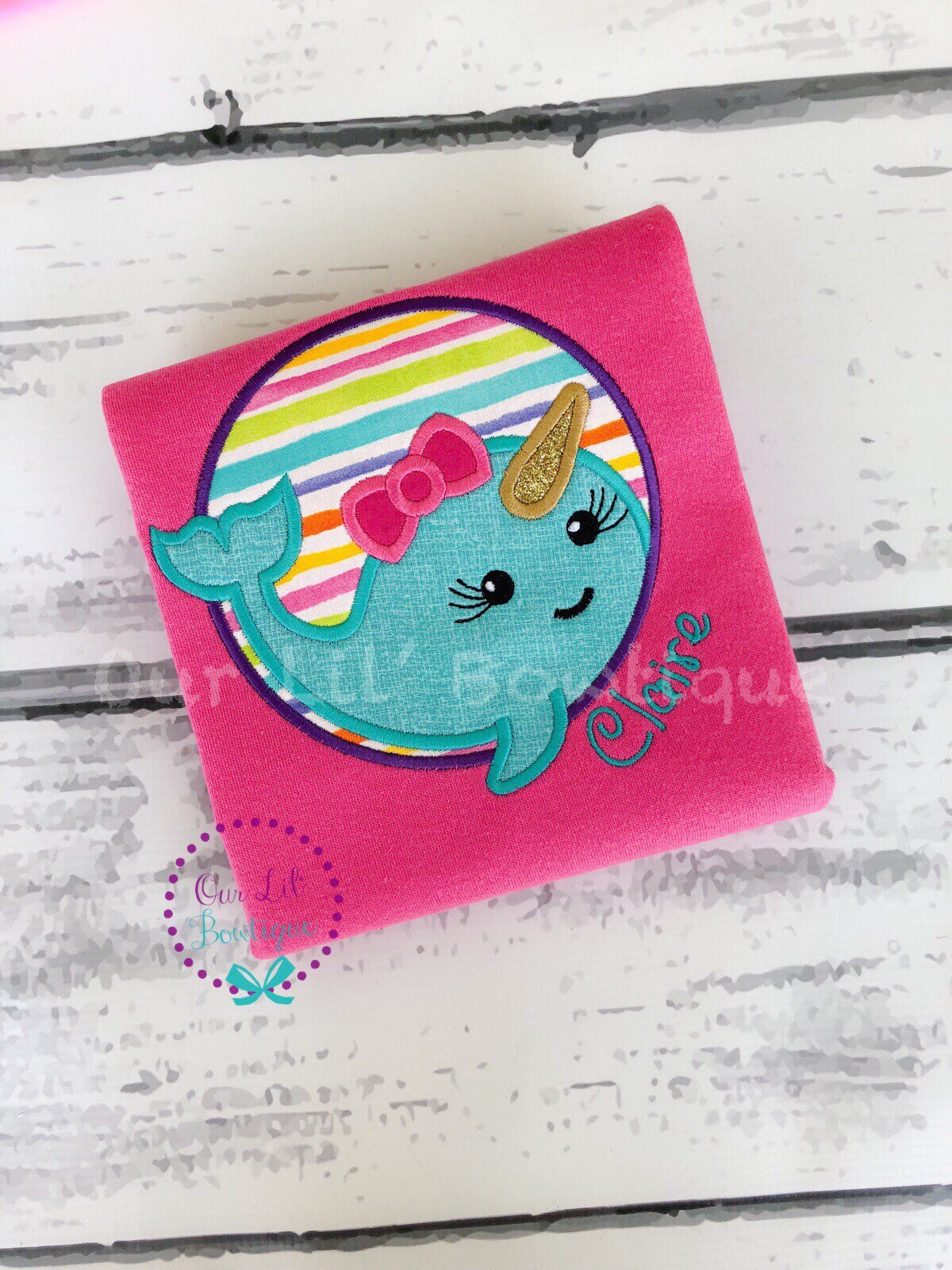 Personalized Narwhal Shirt - Girl Narwhal Shirt - Boy Narwhal Shirt - Cute Narwhal Applique - Narwhal Applique - Summer Shirt - Birthday