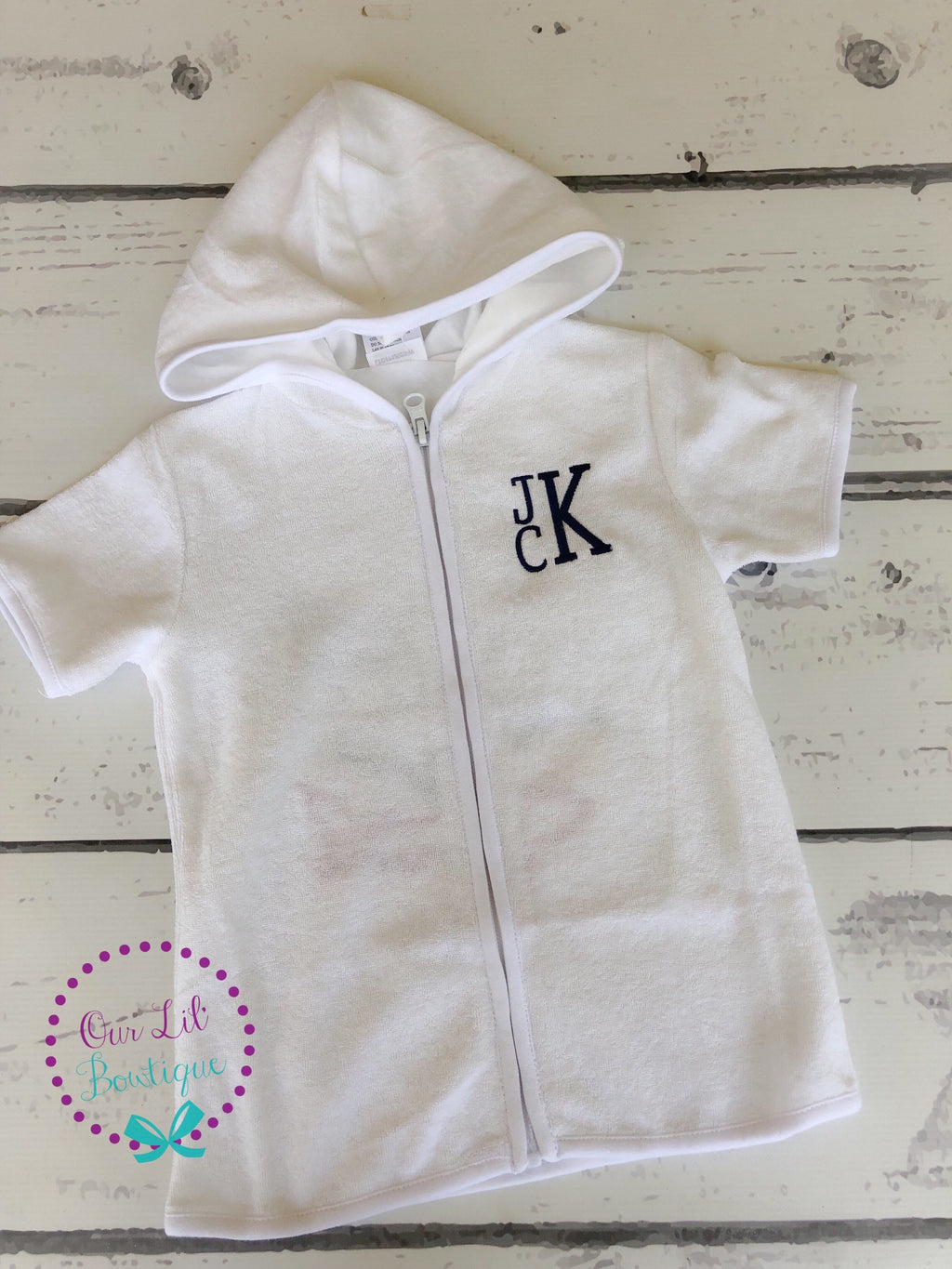 Personalized Terry Cloth Toddler Hooded Cover-Up: Monogrammed Swim Cover
