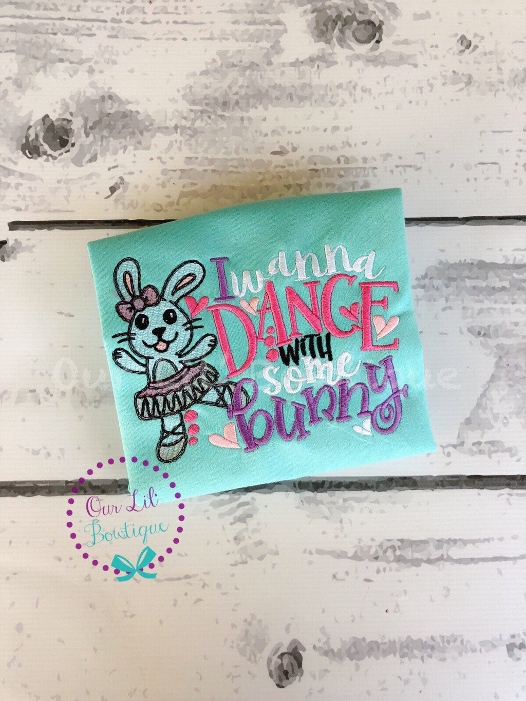Ballerina Bunny Applique Easter Shirt - Personalized Girls Ballet Tee