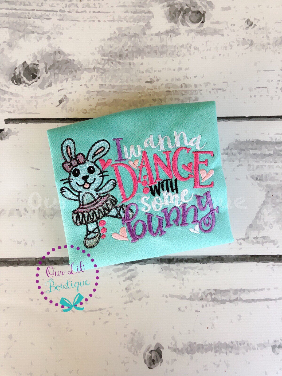 Ballerina Bunny Applique Easter Shirt - Personalized Girls Ballet Tee