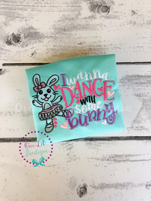 Ballerina Bunny Applique Easter Shirt - Personalized Girls Ballet Tee