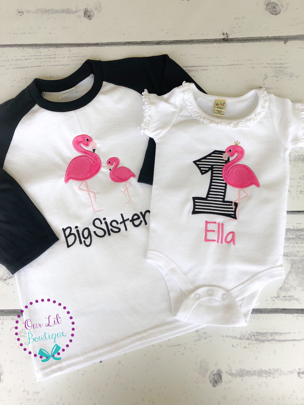 Flamingo Birthday Shirt: Personalized Applique Party Outfit
