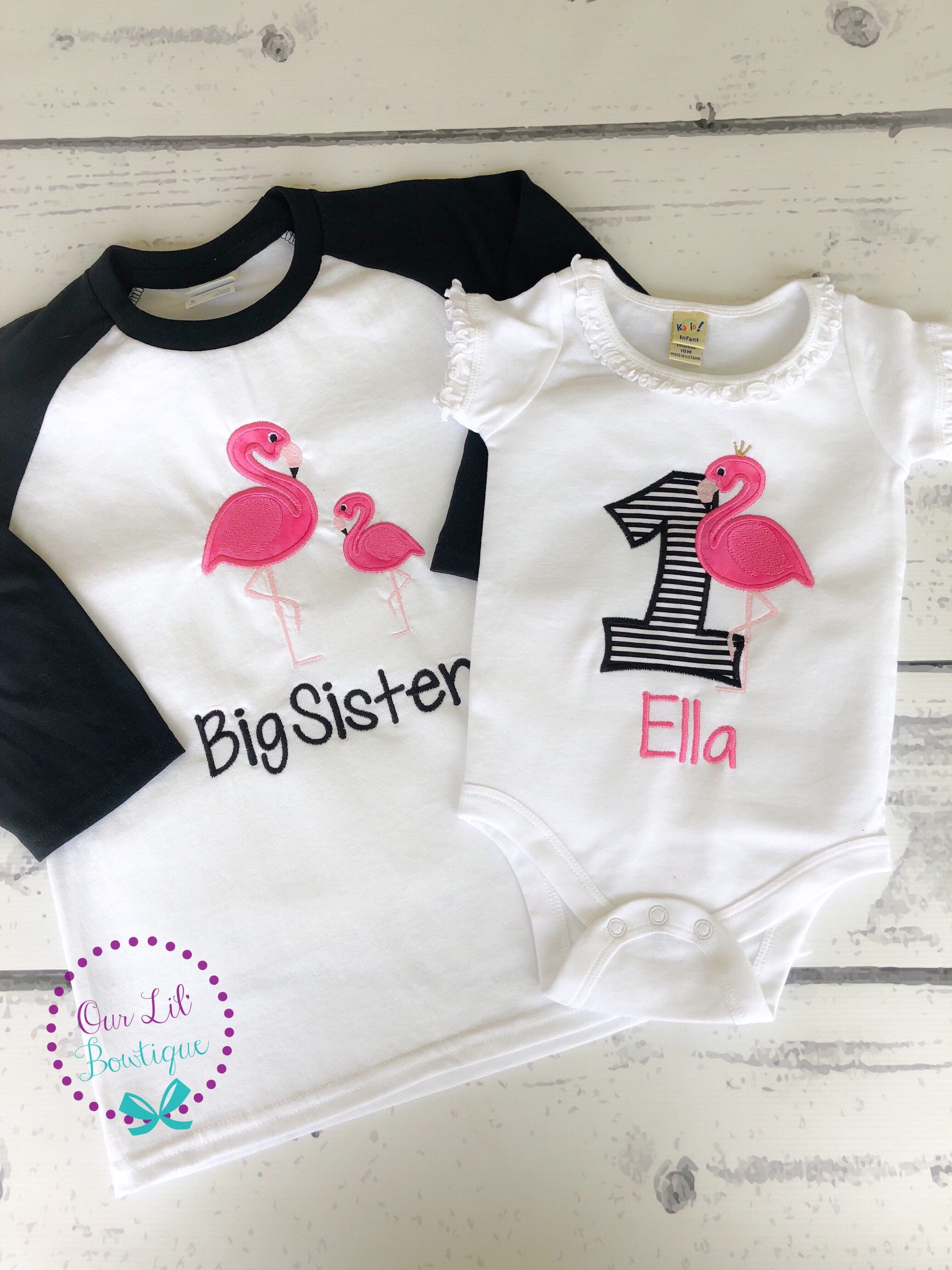 Flamingo Birthday Shirt: Personalized Applique Party Outfit