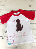 Patriotic Dog Shirt: Vintage Stitch Appliqué, 4th of July