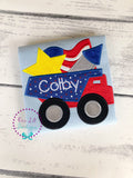 Personalized 4th of July Dump Truck Shirt - Patriotic Appliqué