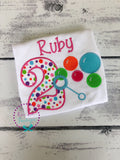 Personalized Bubble Birthday Shirt: Wand & Colorful Bubbles