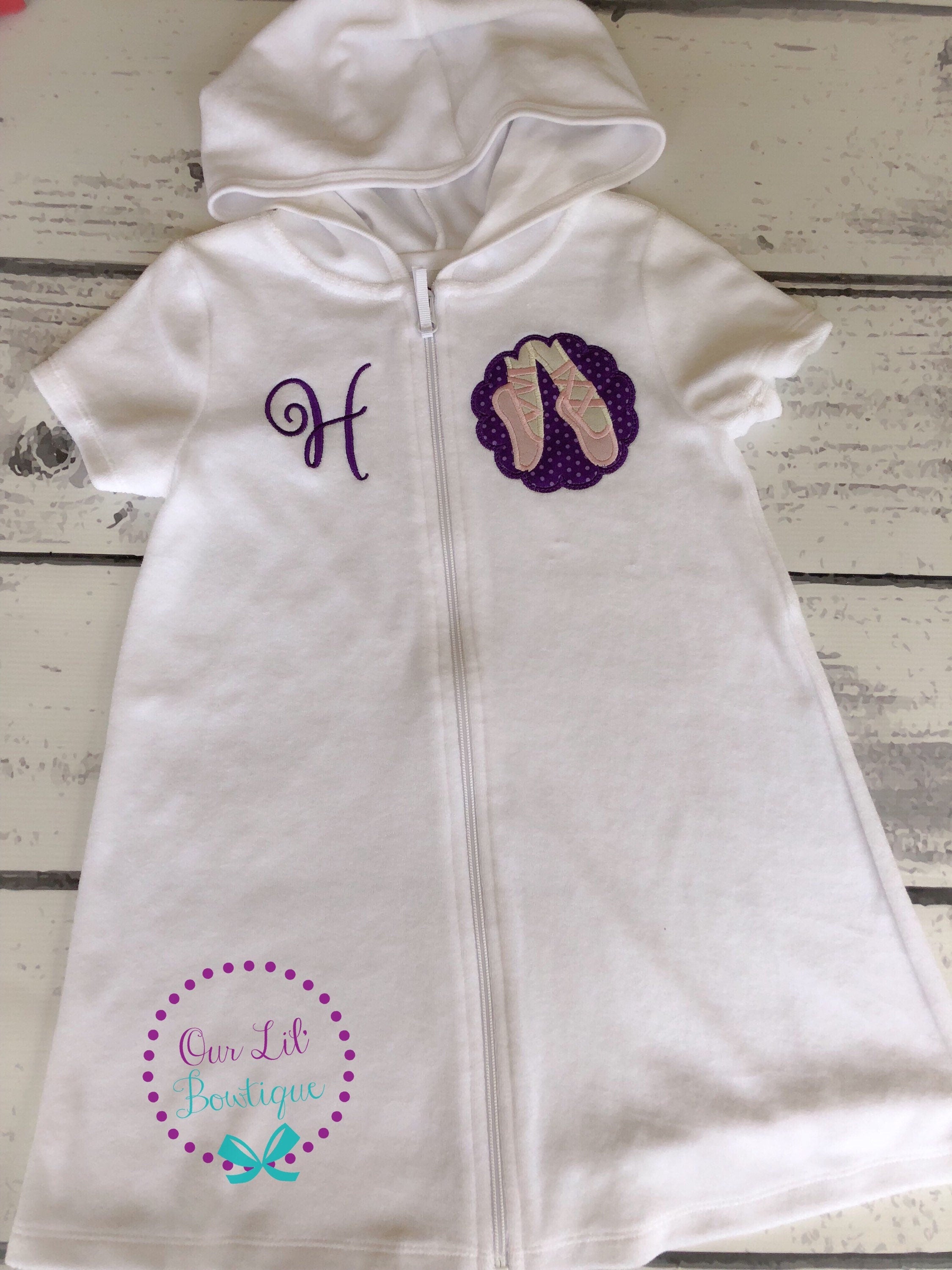 Personalized Terry Cloth Ballet Cover Up: Dance Costume, Bathing Suit