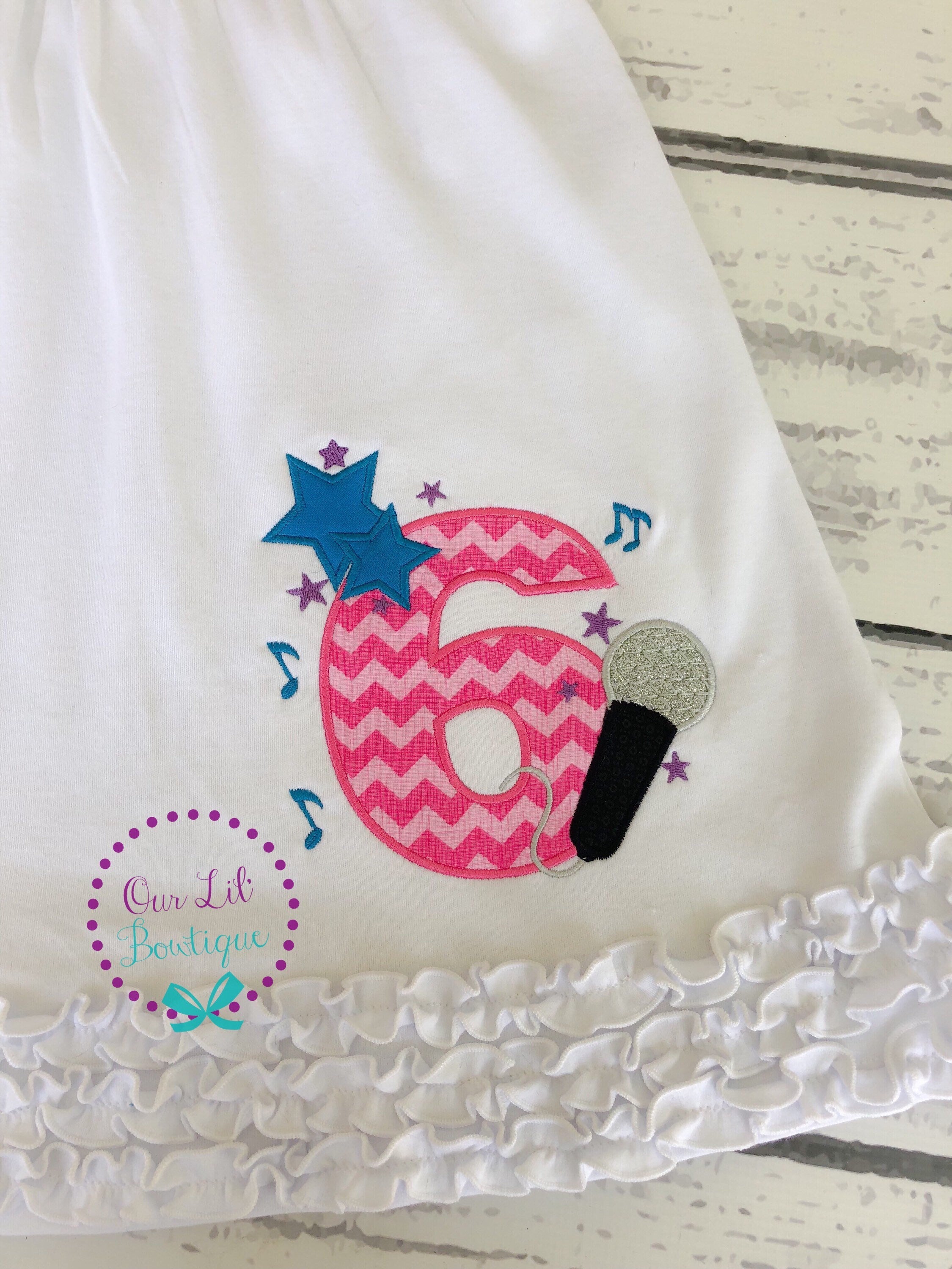Microphone Birthday Dress: Personalized Music Birthday Outfit