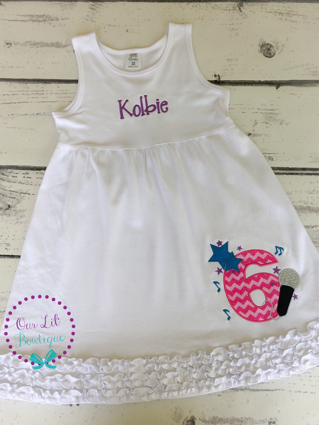 Microphone Birthday Dress: Personalized Music Birthday Outfit
