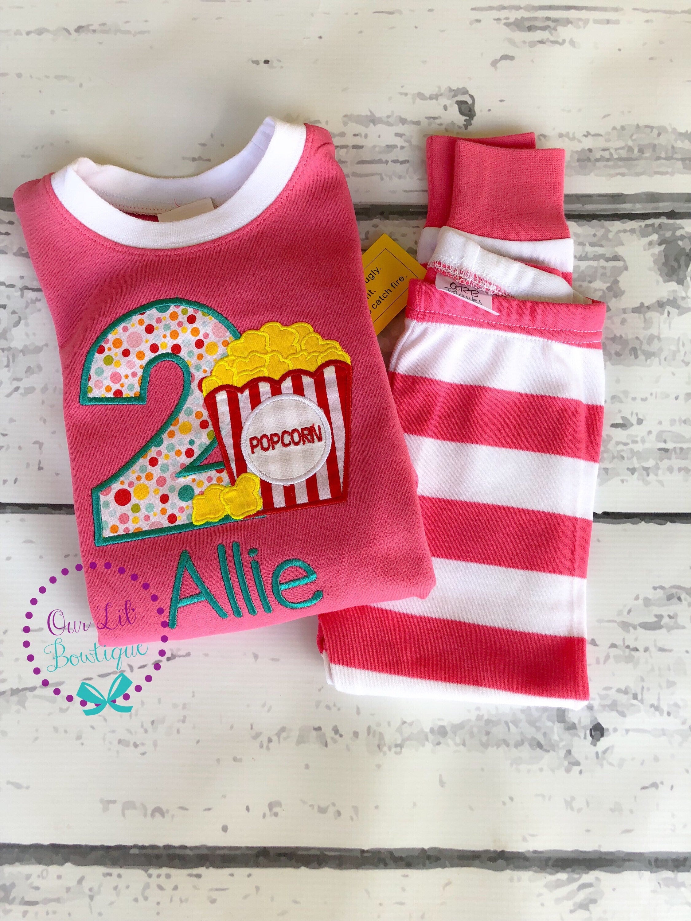 Personalized Popcorn Birthday Shirt: Movie Party Outfit